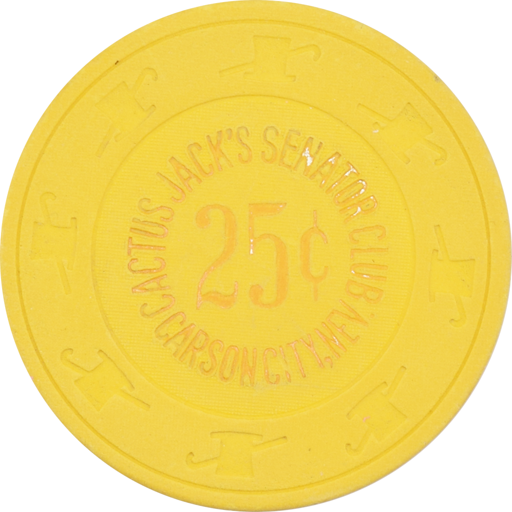Cactus Jack's Senator Club Casino Carson City Nevada 25 Cent Chip 1980s