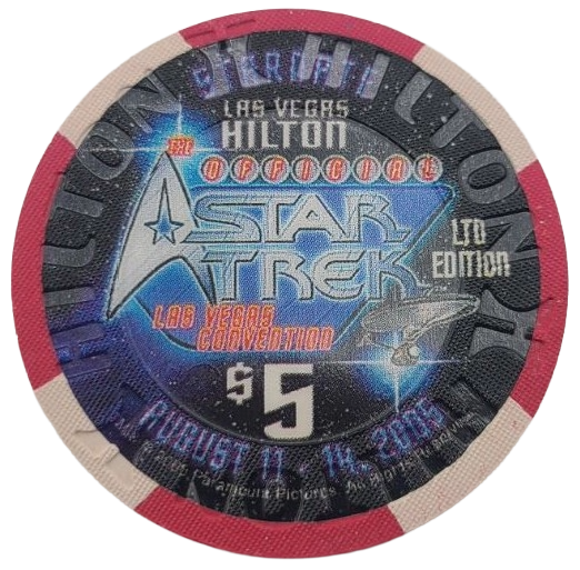 Las Vegas Hilton Casino Las Vegas Nevada $5 Chip Star Trek Gorn 2005