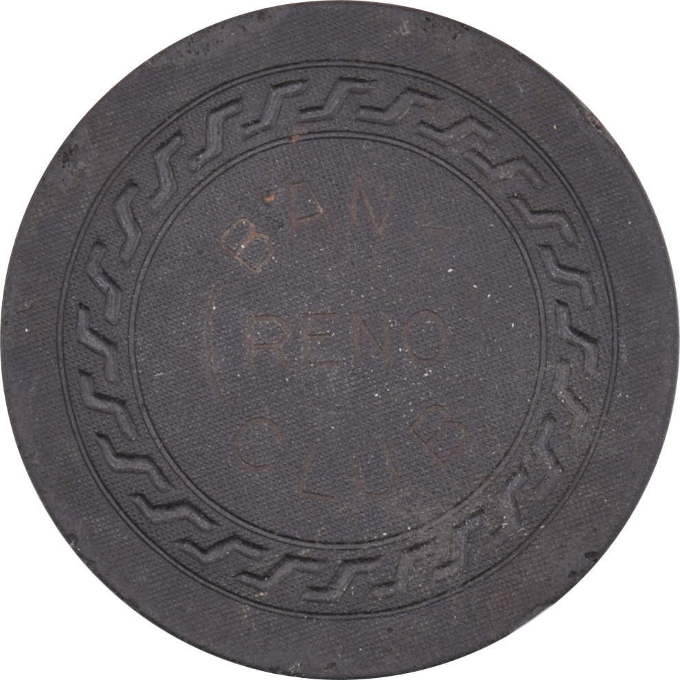 Bank Club Casino Reno Nevada $1 Cracked Chip 1935