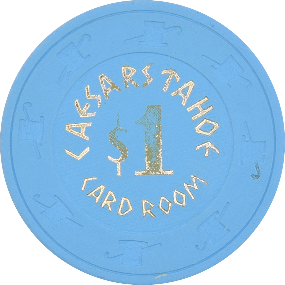 Caesars Tahoe Casino Lake Tahoe Nevada $1 Card Room Chip 1980s