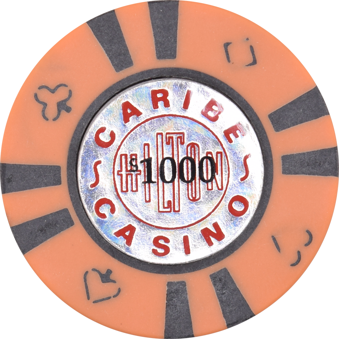 Caribe Hilton Casino San Juan Puerto Rico $1000 Orange 43mm Chip