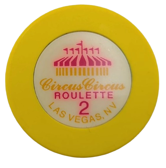 Circus Circus Casino Las Vegas Nevada Roulette Yellow Chip 1990's