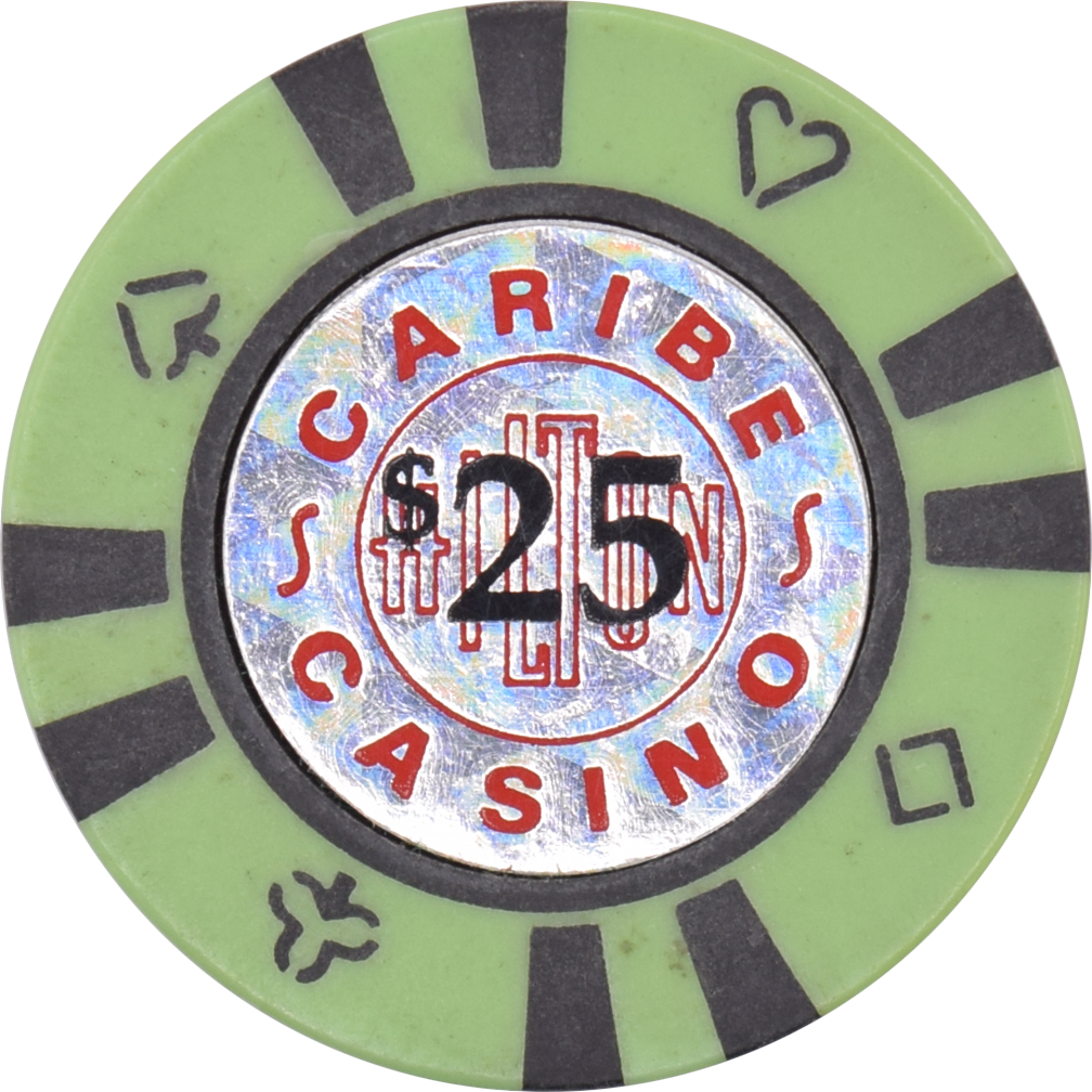 Caribe Hilton Casino San Juan Puerto Rico $25 Lt Green Chip