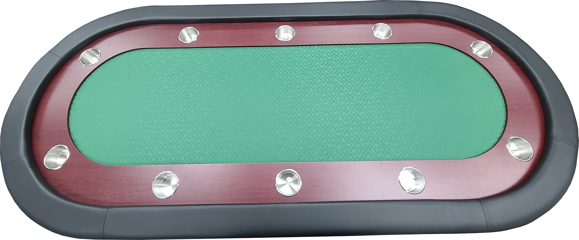 96" Poker Table With Speedcloth Drink Holders and Pedestal Legs