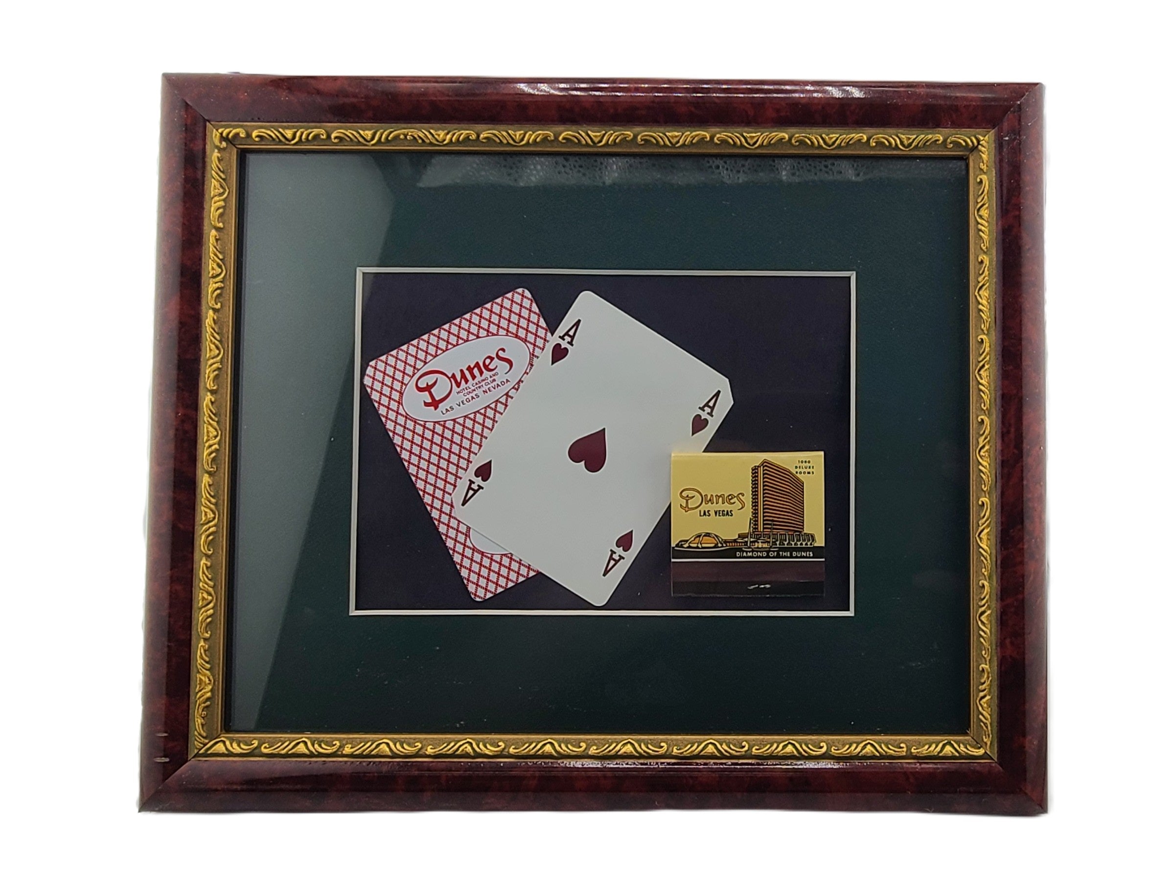 Vintage Casino 8 X 10 Frame Dunes Las Vegas Nevada Matchbook and Card