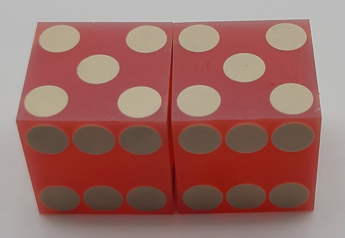 Boomtown Casino Las Vegas Nevada Pair of Used Red Dice 1990's