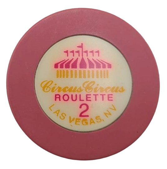 Circus Circus Casino Las Vegas Nevada Roulette Fuchsia Chip 1990's