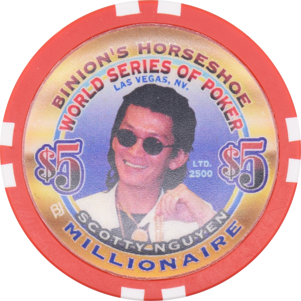 Horseshoe Club Casino Las Vegas Nevada $5 WSOP Scotty Nguyen Millionaire Chip 2002