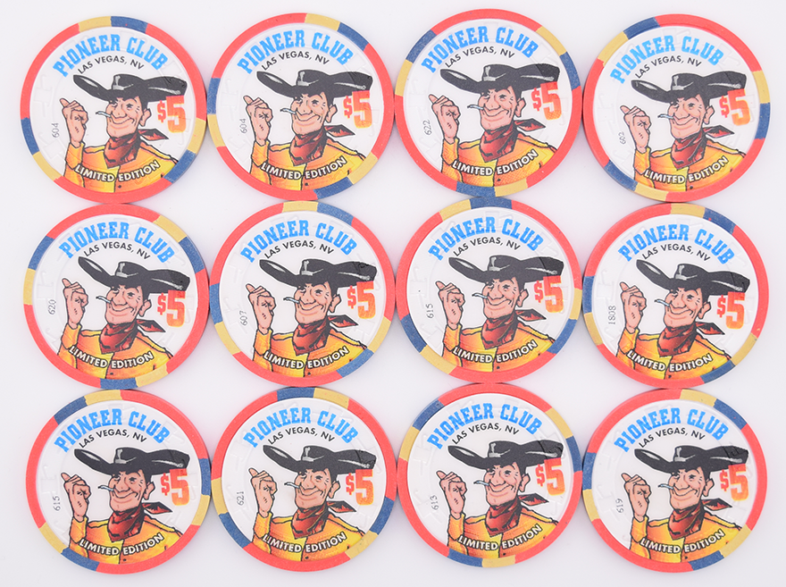 Pioneer Club Casino Las Vegas Nevada Las Vegas History 12 Chip Set