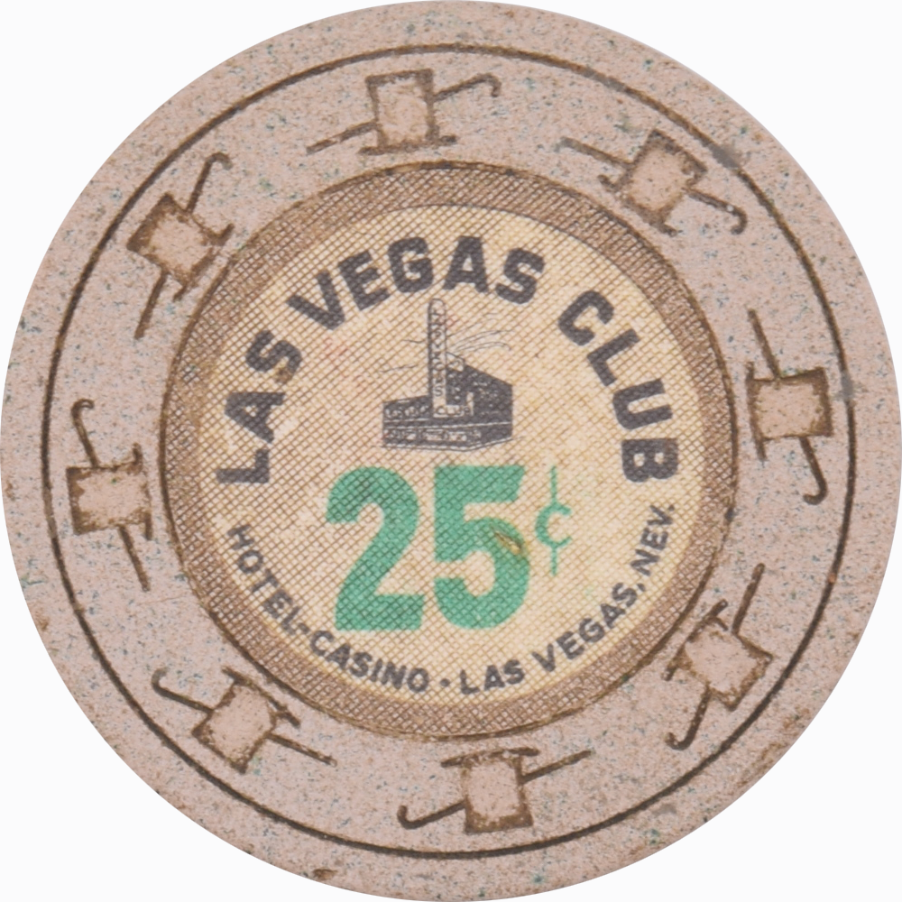 Las Vegas Club Casino Las Vegas Nevada 25 Cent Chip 1960s