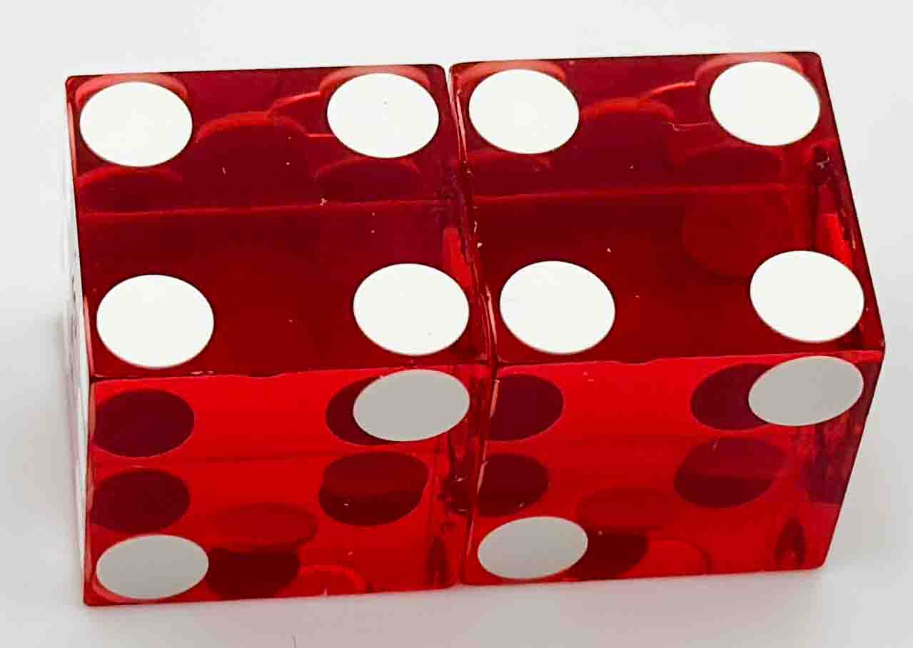 MGM Grand (Theme Hotel) Casino Las Vegas Nevada Pair of Red Polished Dice 2016