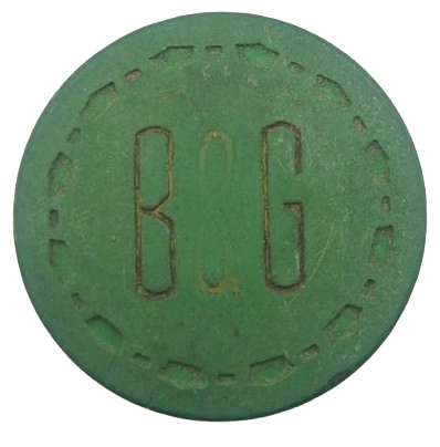 Ginny's Cafe Card Room Lemoore California 25¢ Poker Chip 1968