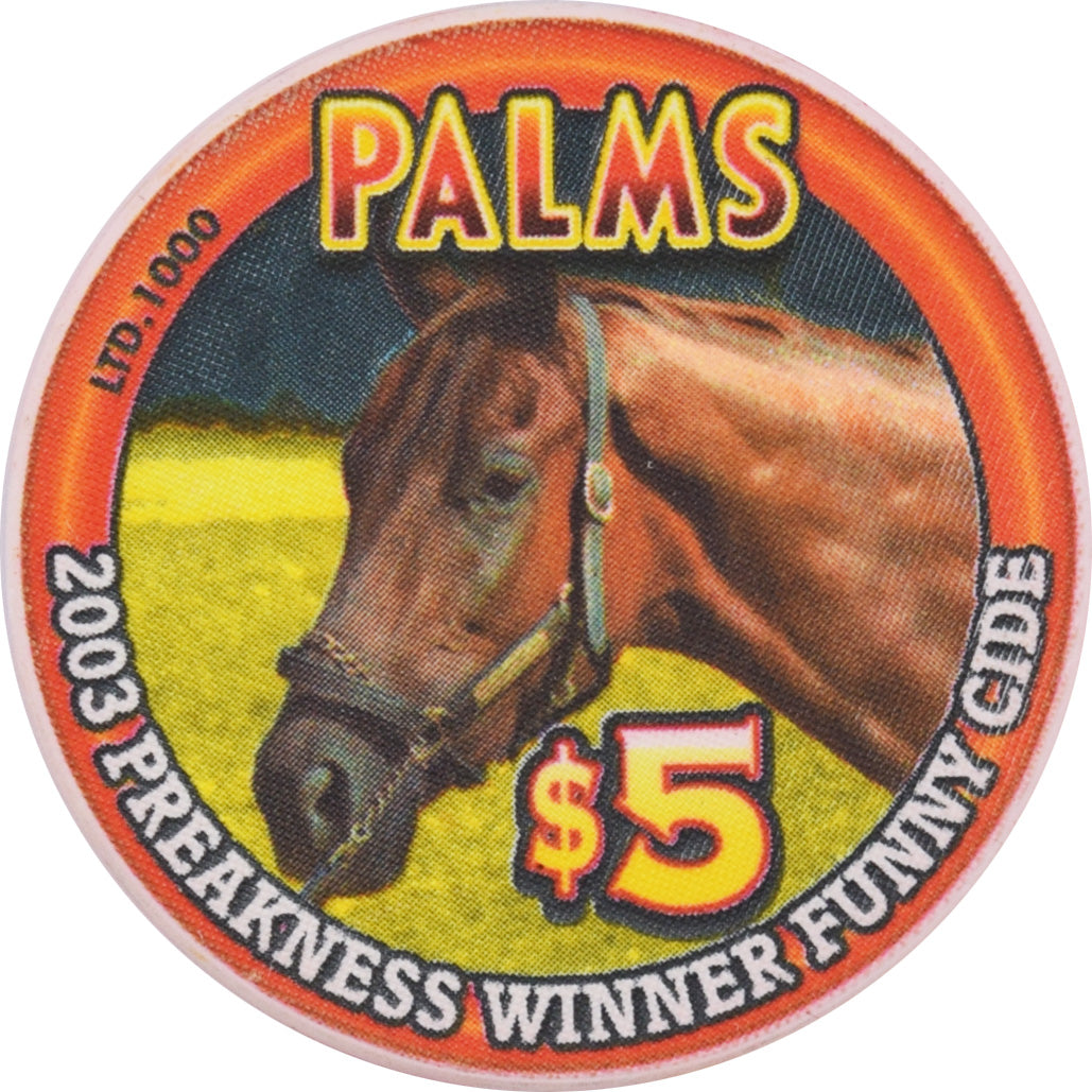 Palms Casino Las Vegas Nevada $5 Preakness Winner Funny Cide (Head) Chip 2004