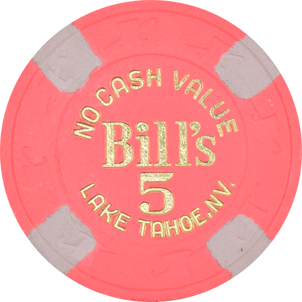 Bill's Casino Lake Tahoe Nevada $5 NCV Chip 1989