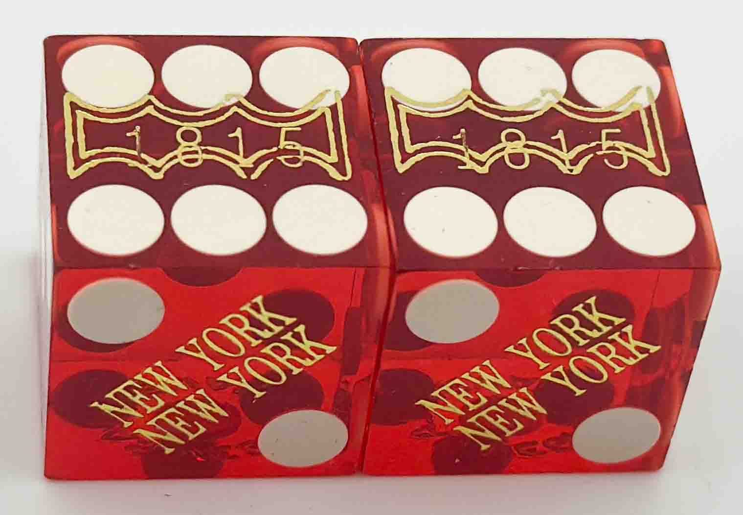 New York New York Casino Used Red Dice Las Vegas Nevada