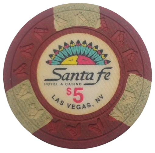 Santa Fe Casino Las Vegas Nevada $5 Chip HHR Mold 1991