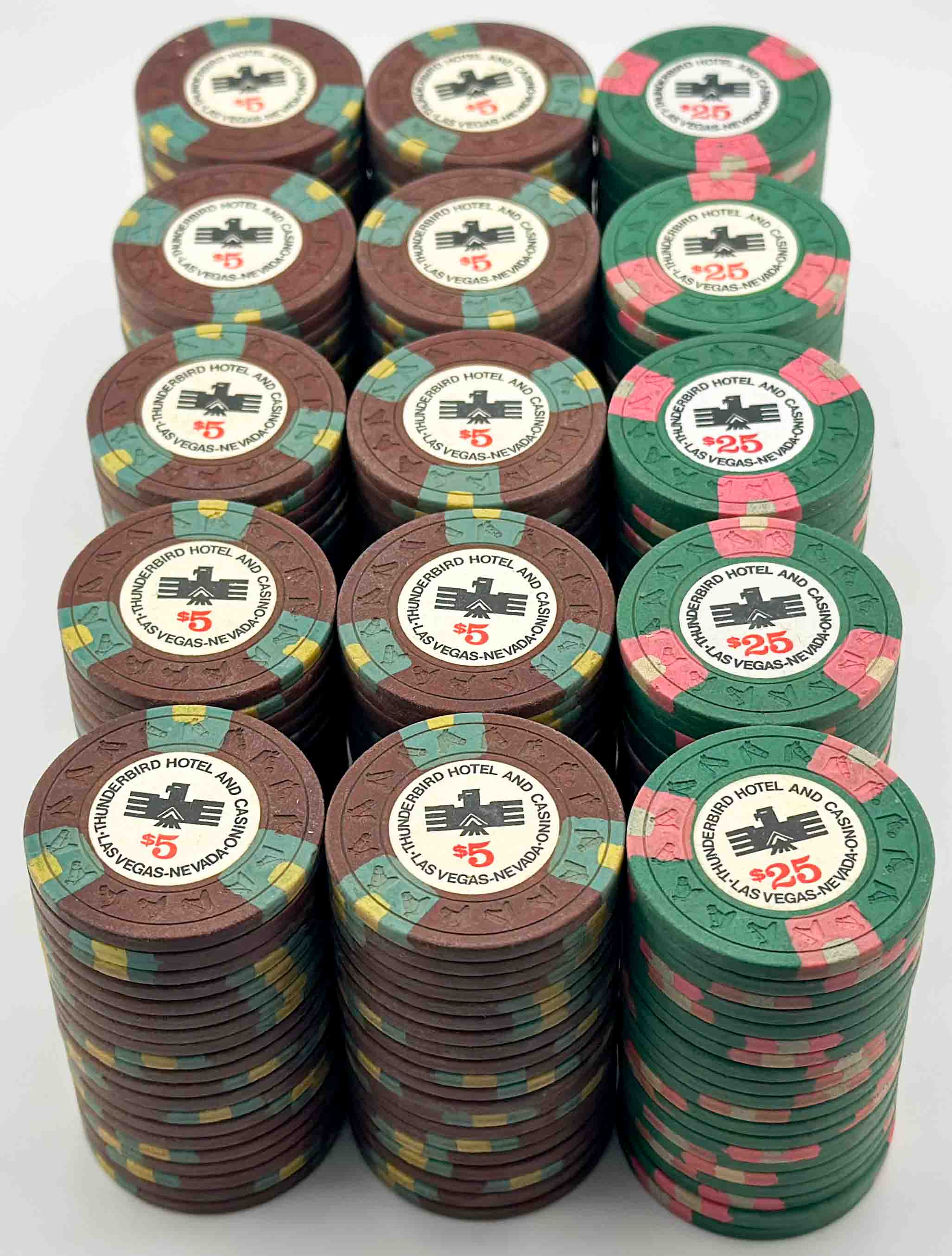 Thunderbird Casino Las Vegas Nevada 300 HHR Chip ($5 and $25) Set