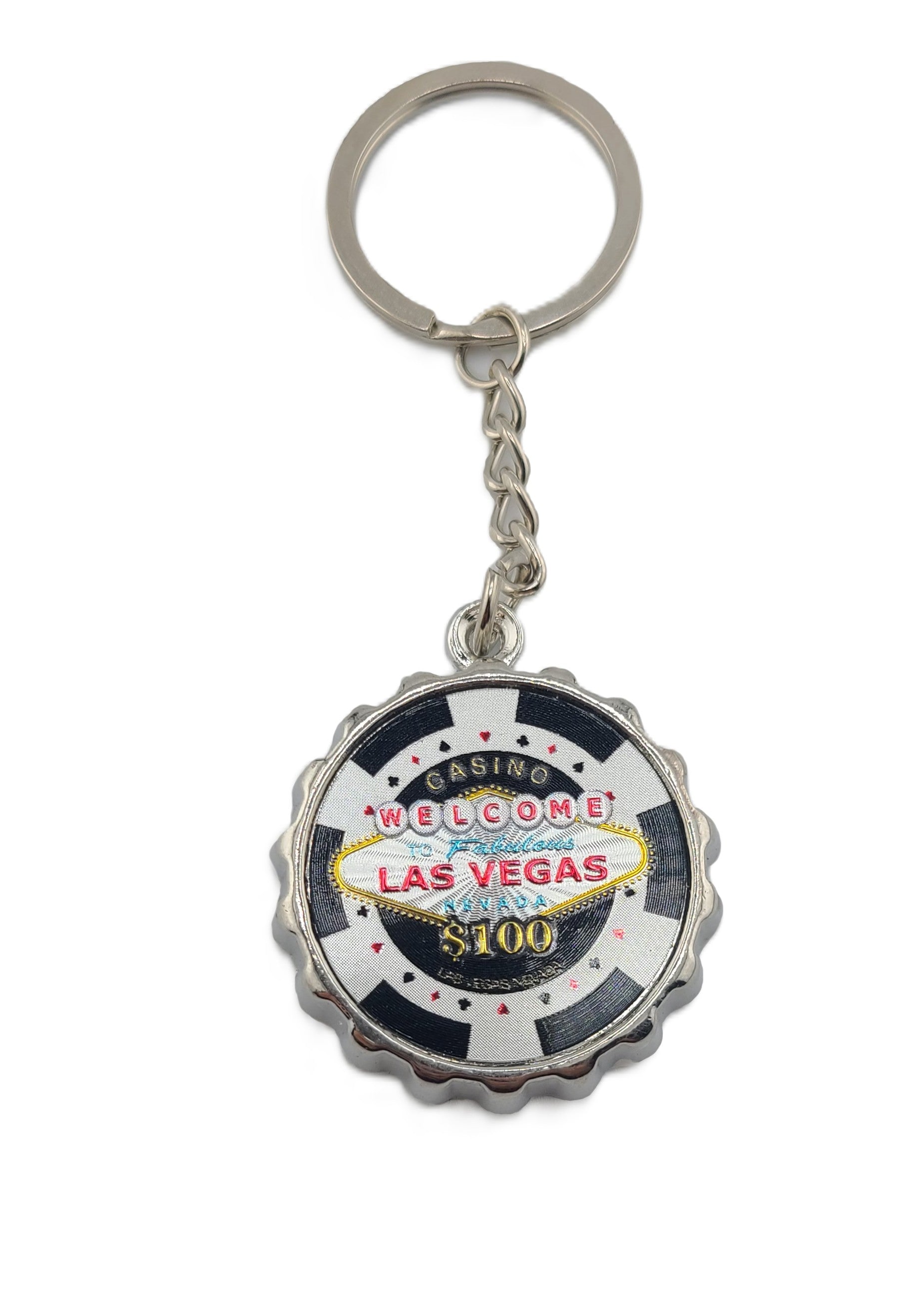 Key Chain Las Vegas Sign $100 Chip/Cap Bottle Opener