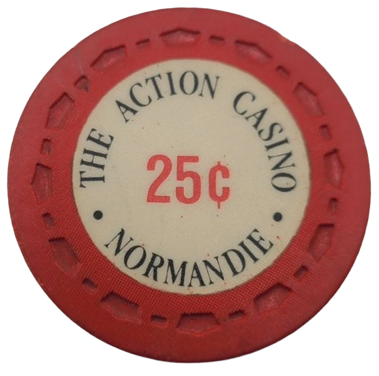 The Action Casino Normandie Club Gardena California 25¢ Chip