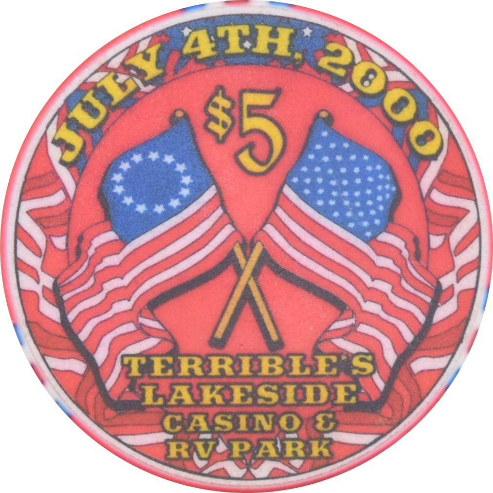 Terrible's Lakeside Casino Pahrump Nevada $5 July 4th Chip 2000