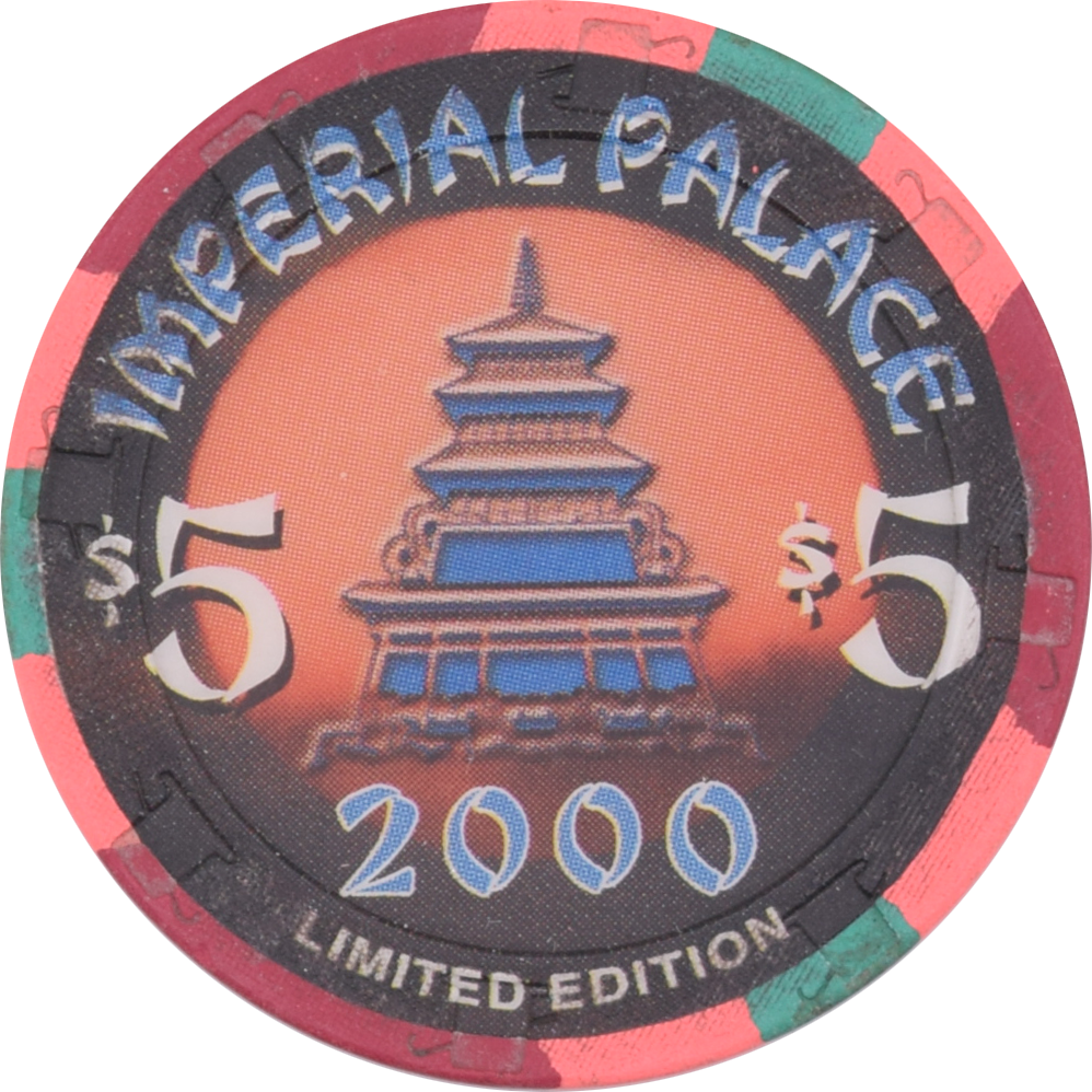 Imperial Palace Casino Las Vegas Nevada $5 Millennium Chip 1999
