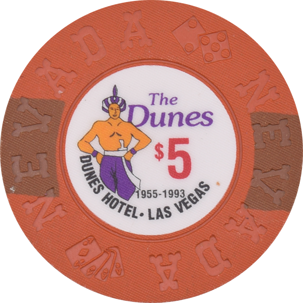 The Dunes Casino Las Vegas Nevada $5 Borland Commemorative Chip 1994