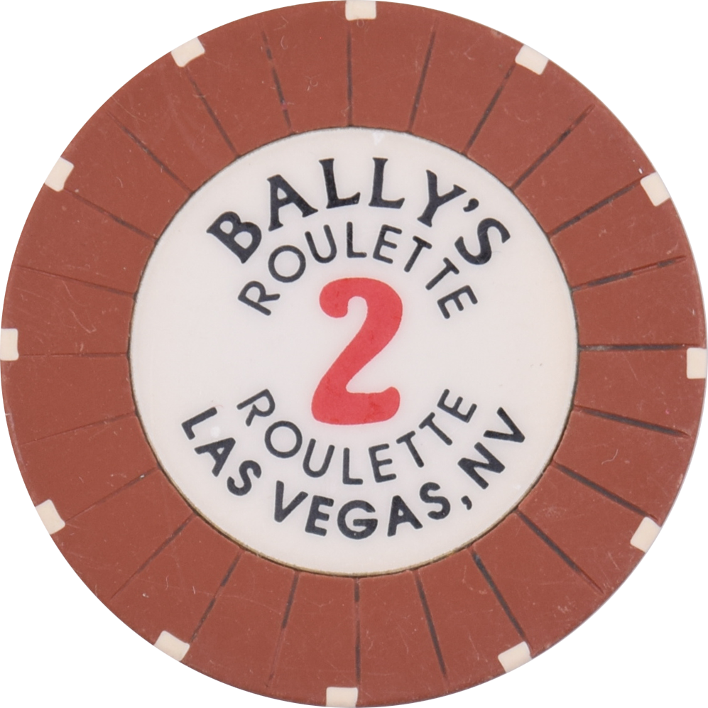 Bally's Casino Las Vegas Nevada Roulette 2 Brown Chip 1997