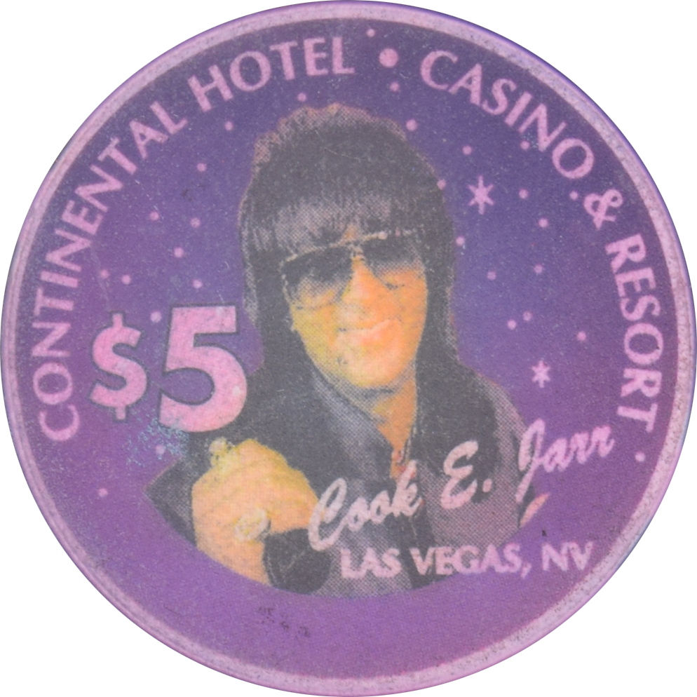 Continental Hotel Casino Las Vegas Nevada $5 Cook E Jarr Purple Chip 1996