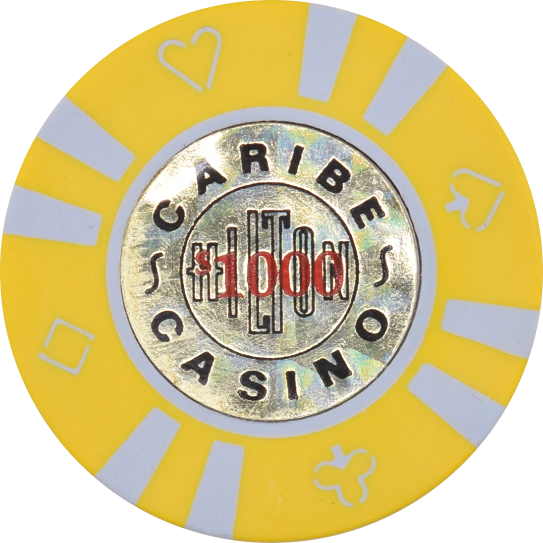 Caribe Hilton Casino San Juan Puerto Rico $1000 Yellow 43mm Chip