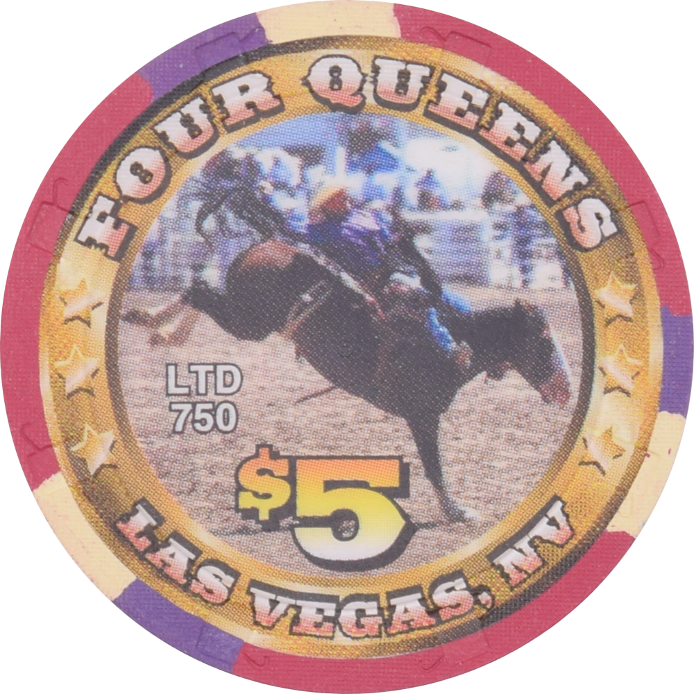 Four Queens Casino Las Vegas Nevada $5 Championship Rodeo Chip 1999