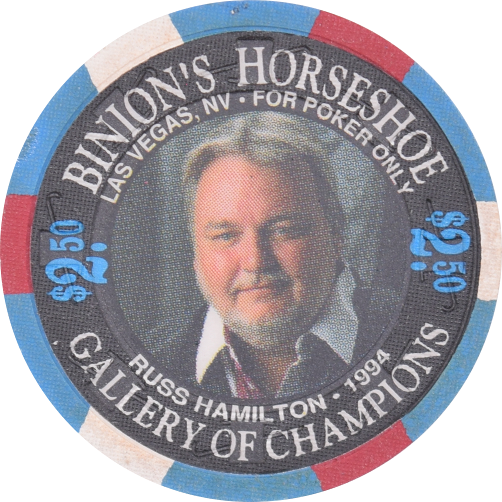 Horseshoe Club (Binion's) Casino Las Vegas Nevada $2.50 Russ Hamilton Chip 1994