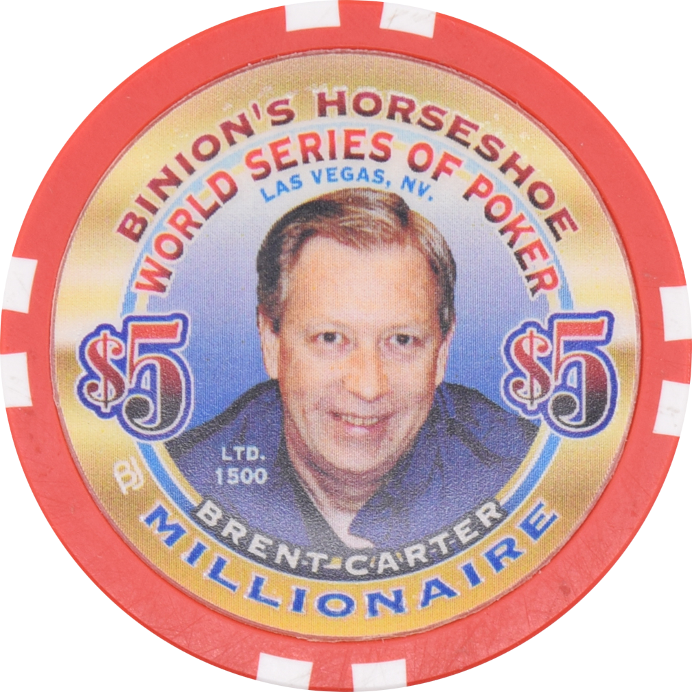 Horseshoe Club Casino Las Vegas Nevada $5 WSOP Brent Carter Millionaire Chip 2002