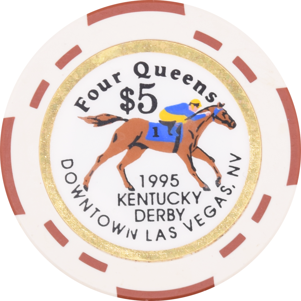 Four Queens Casino Las Vegas Nevada $5 Kentucky Derby Chip 1995