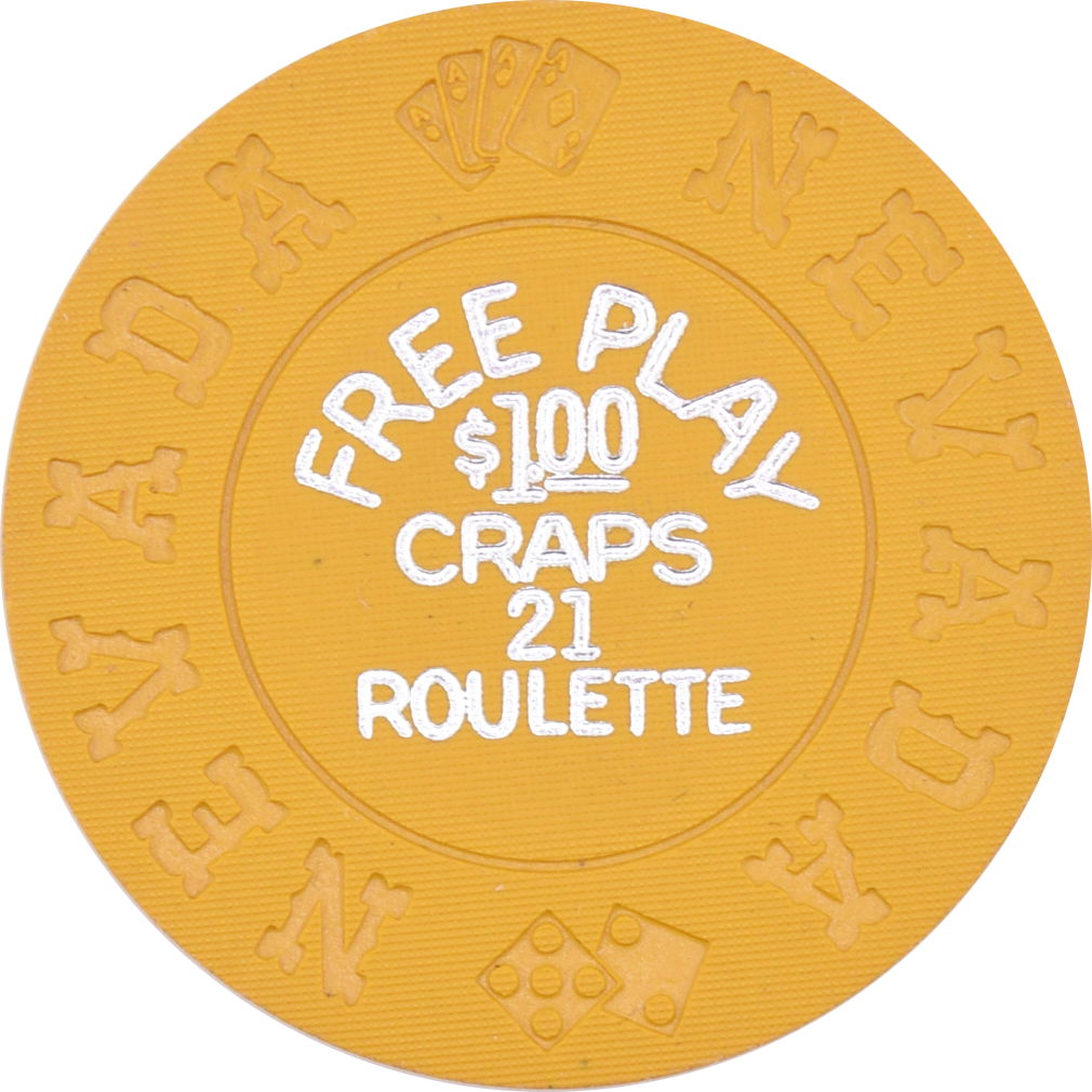 California Club Casino Las Vegas Nevada Free Play $1.00 Craps 21 Roulette Chip 1960s NM Condition