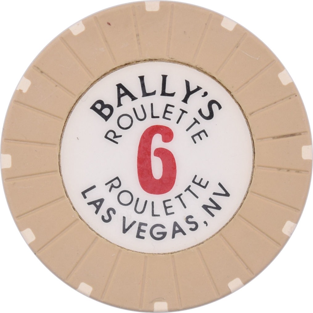 Bally's Casino Las Vegas Nevada Roulette 6 Beige Chip 2001