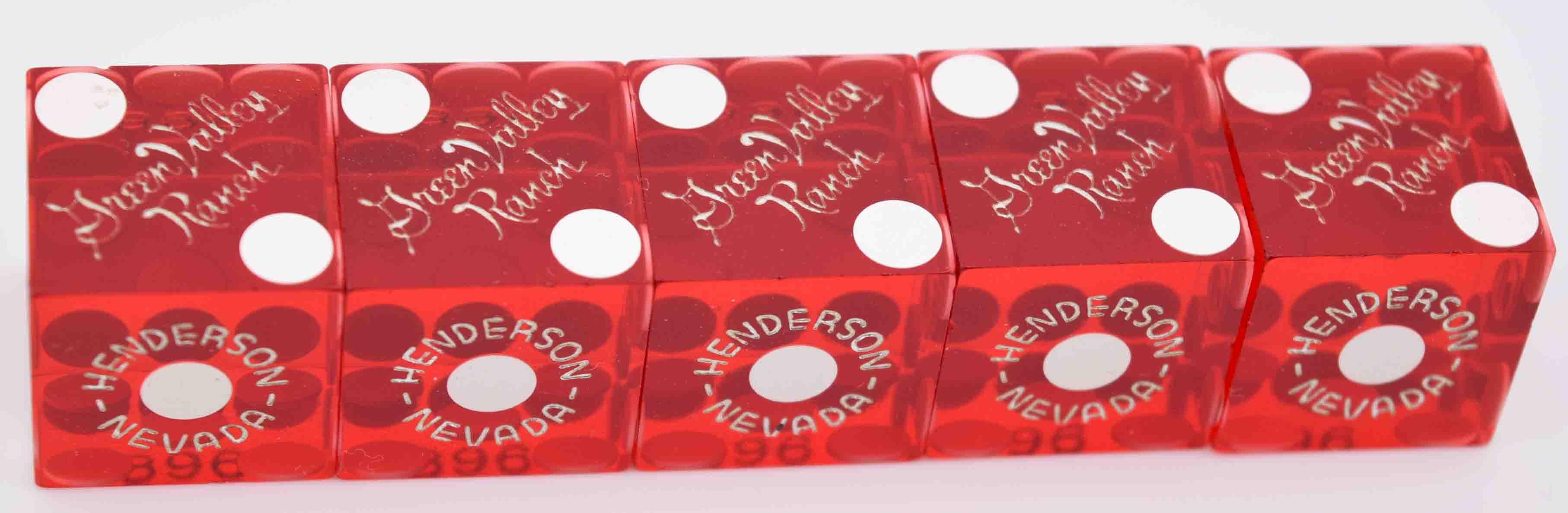 Green Valley Ranch Casino Henderson Nevada Red Stick of Matching Number Dice