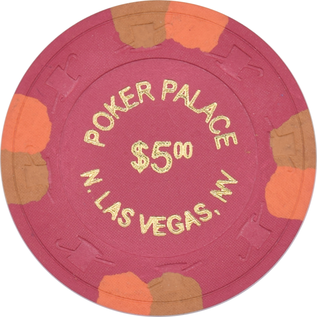 Poker Palace Casino N. Las Vegas Nevada $5 Chip 1985
