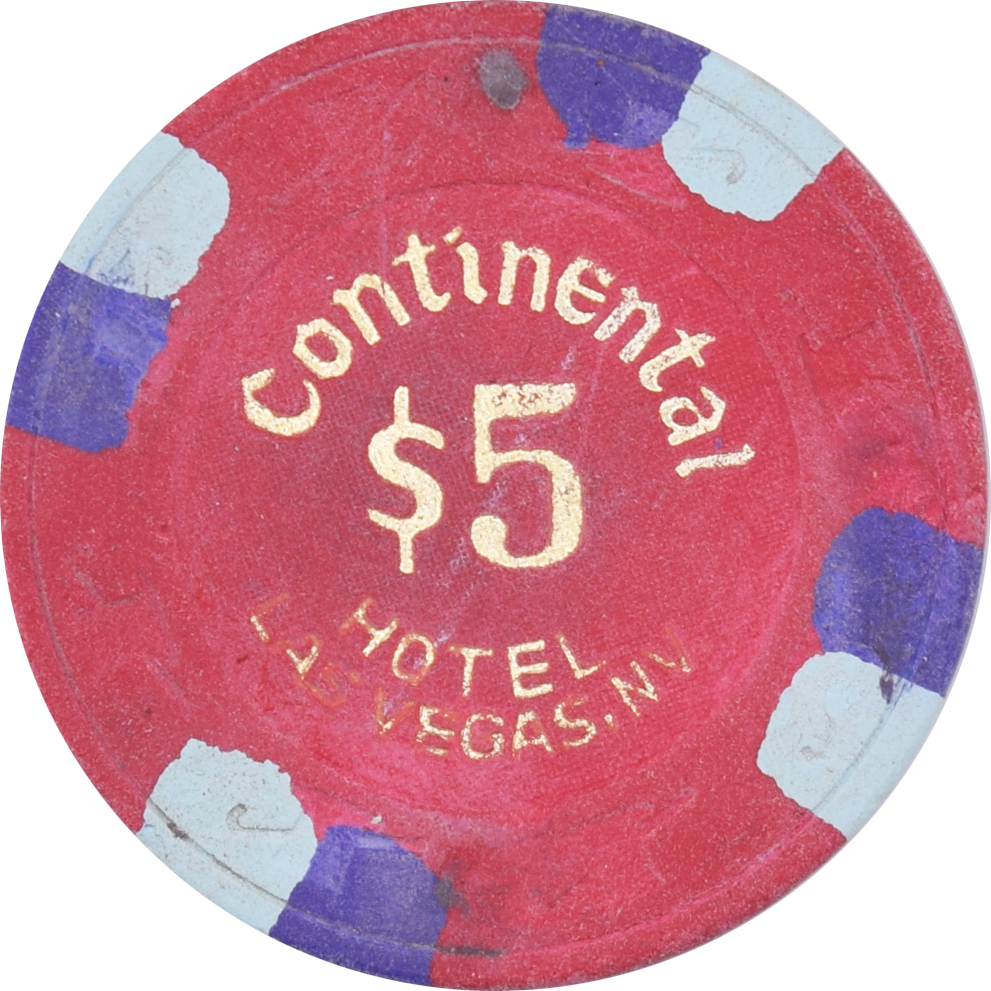 Continental Hotel Casino Las Vegas Nevada $5 Chip 1980s