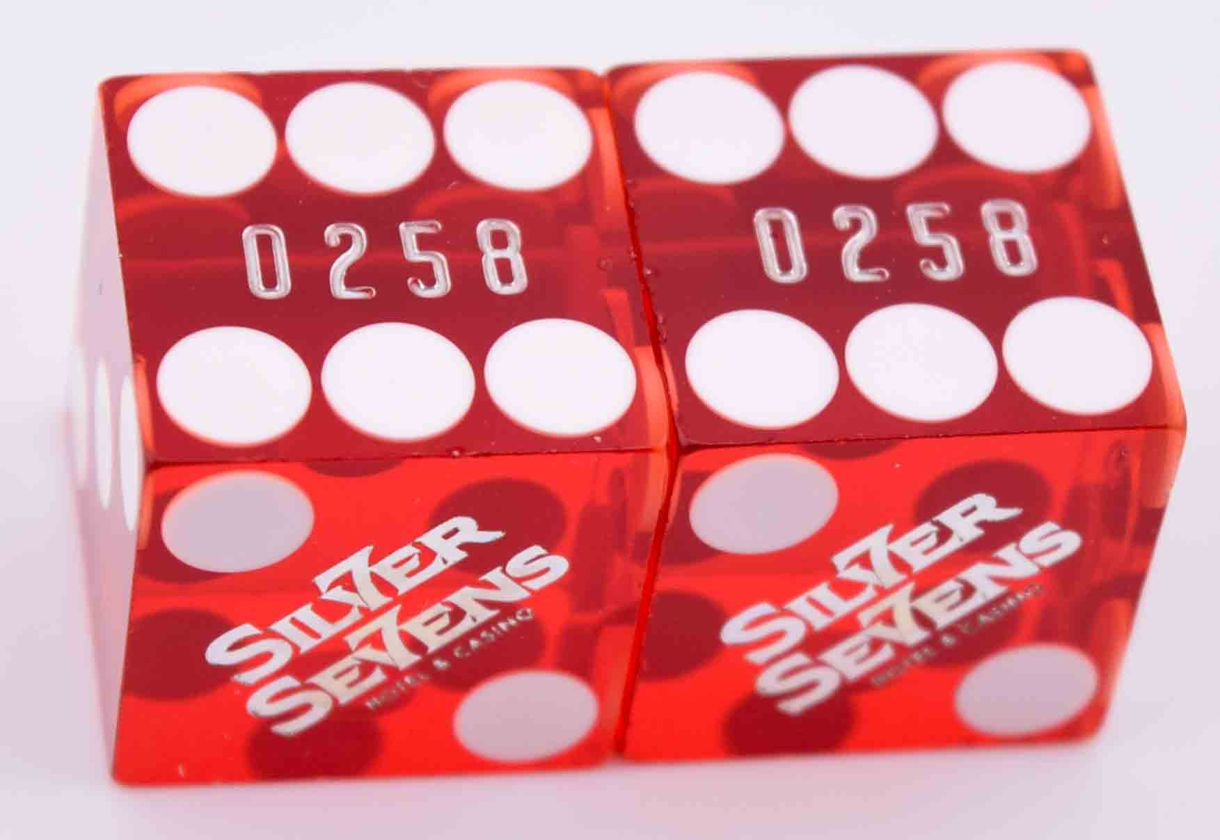 Silver Sevens Hotel & Casino Las Vegas Nevada Pair of Used Dice