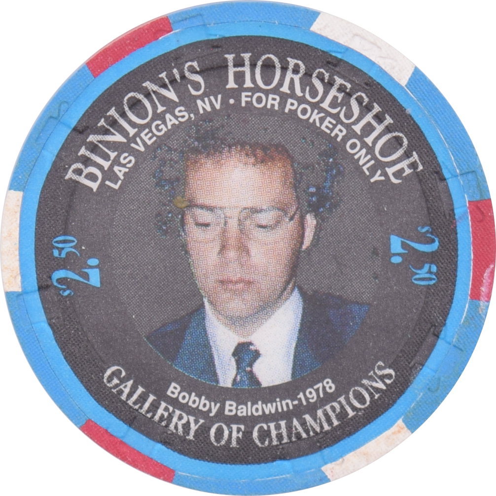 Horseshoe Club (Binion's) Casino Las Vegas Nevada $2.50 Bobby Baldwin Chip 1994