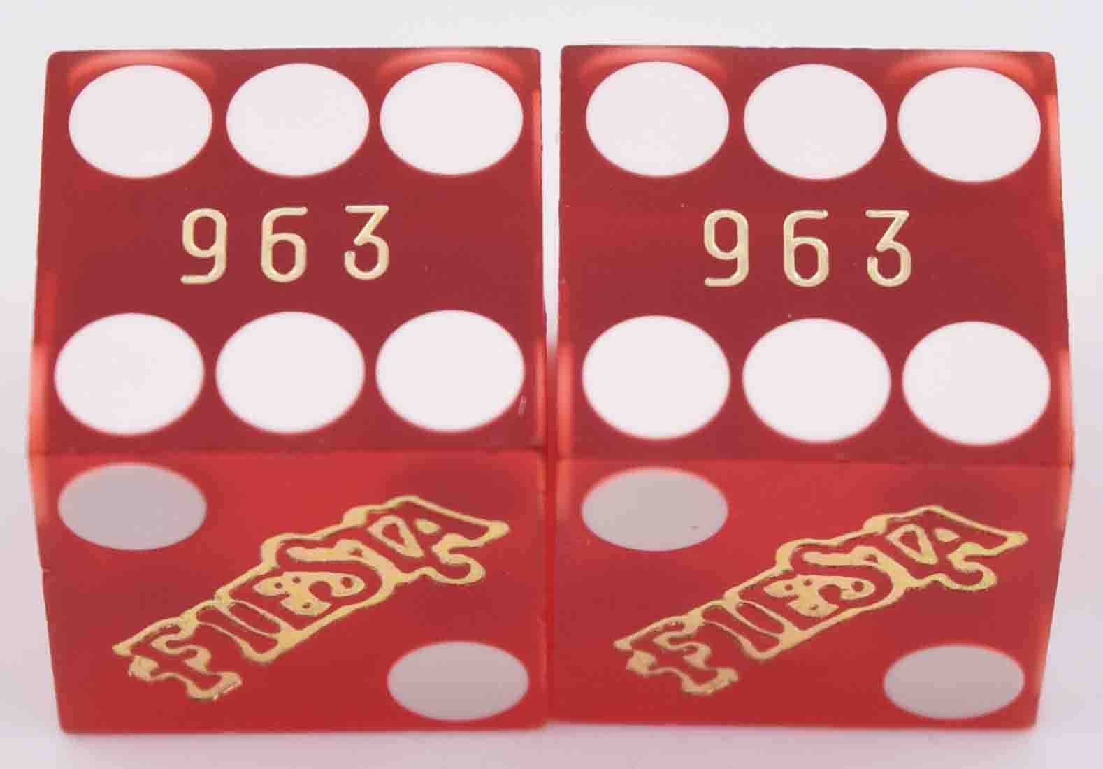 Fiesta Rancho Casino N. Las Vegas Nevada Used Red Matching Number Sanded Dice