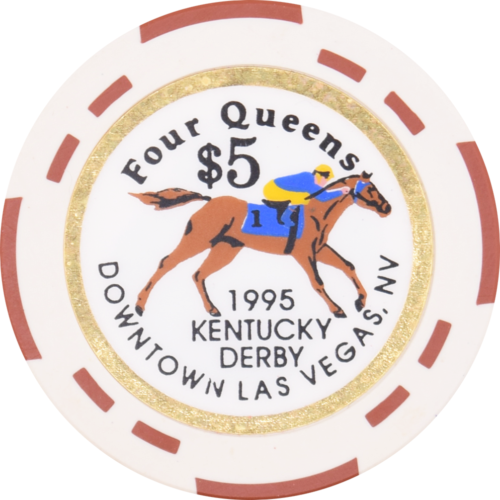 Four Queens Casino Las Vegas Nevada $5 Kentucky Derby Chip 1995