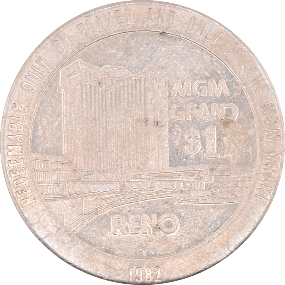 MGM Grand Casino Reno Nevada $1 Token 1982