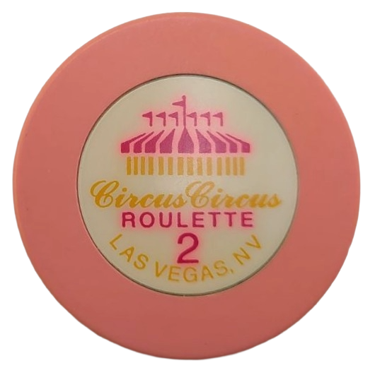 Circus Circus Casino Las Vegas Nevada Roulette Pink Chip 1990's