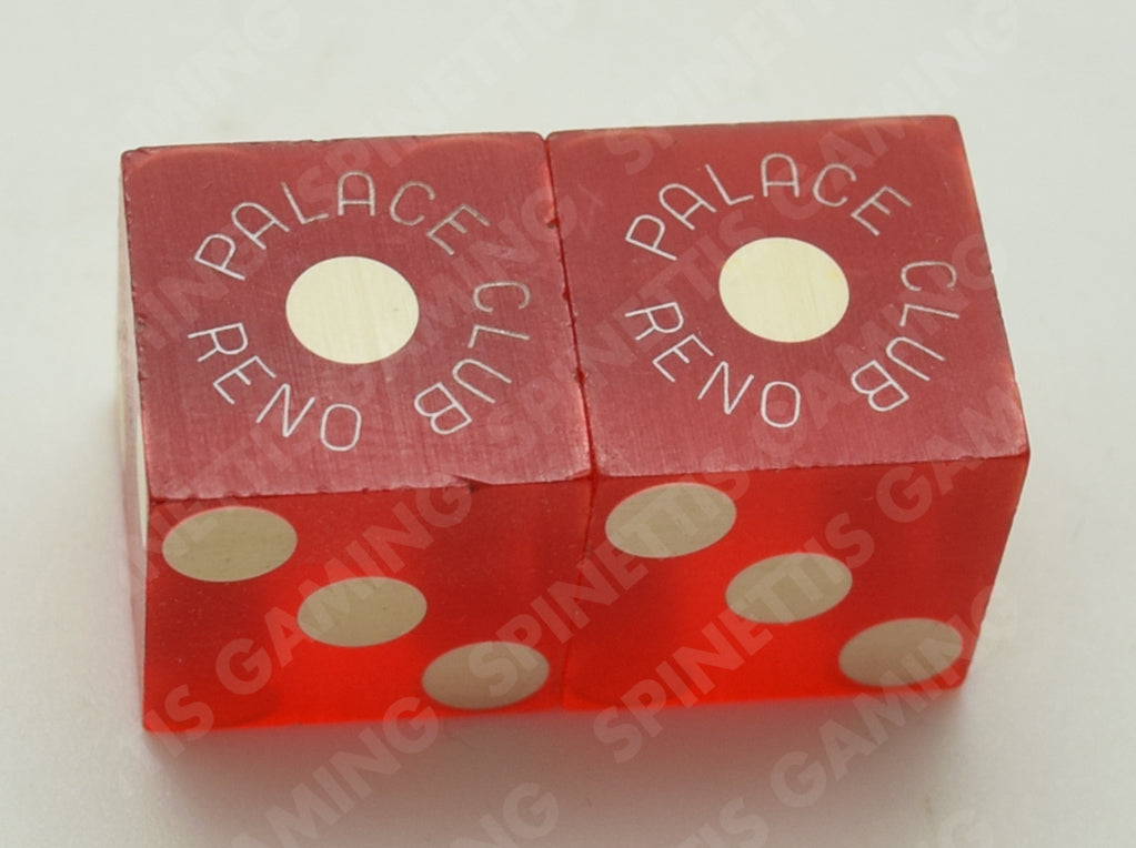 Palace Club Casino Reno Nevada Dice Pair Red
