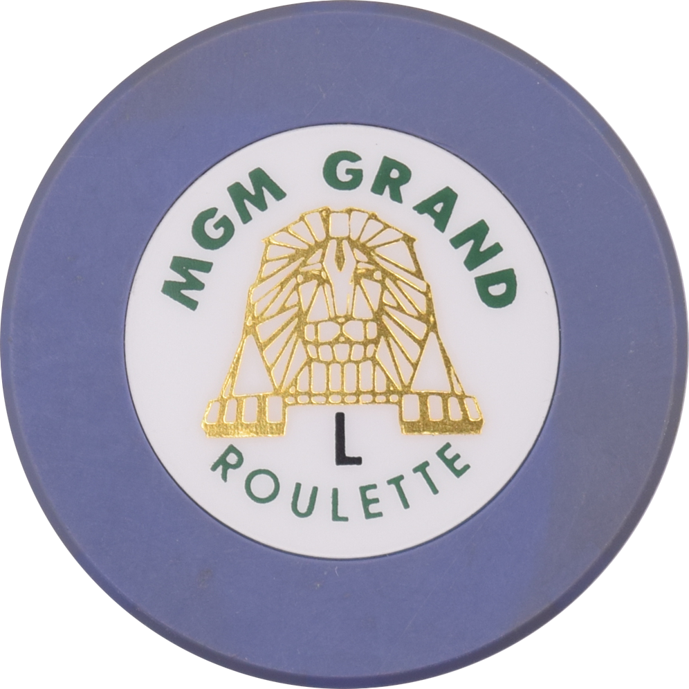 MGM Grand Casino Las Vegas Nevada Purple L Roulette Chip 1997