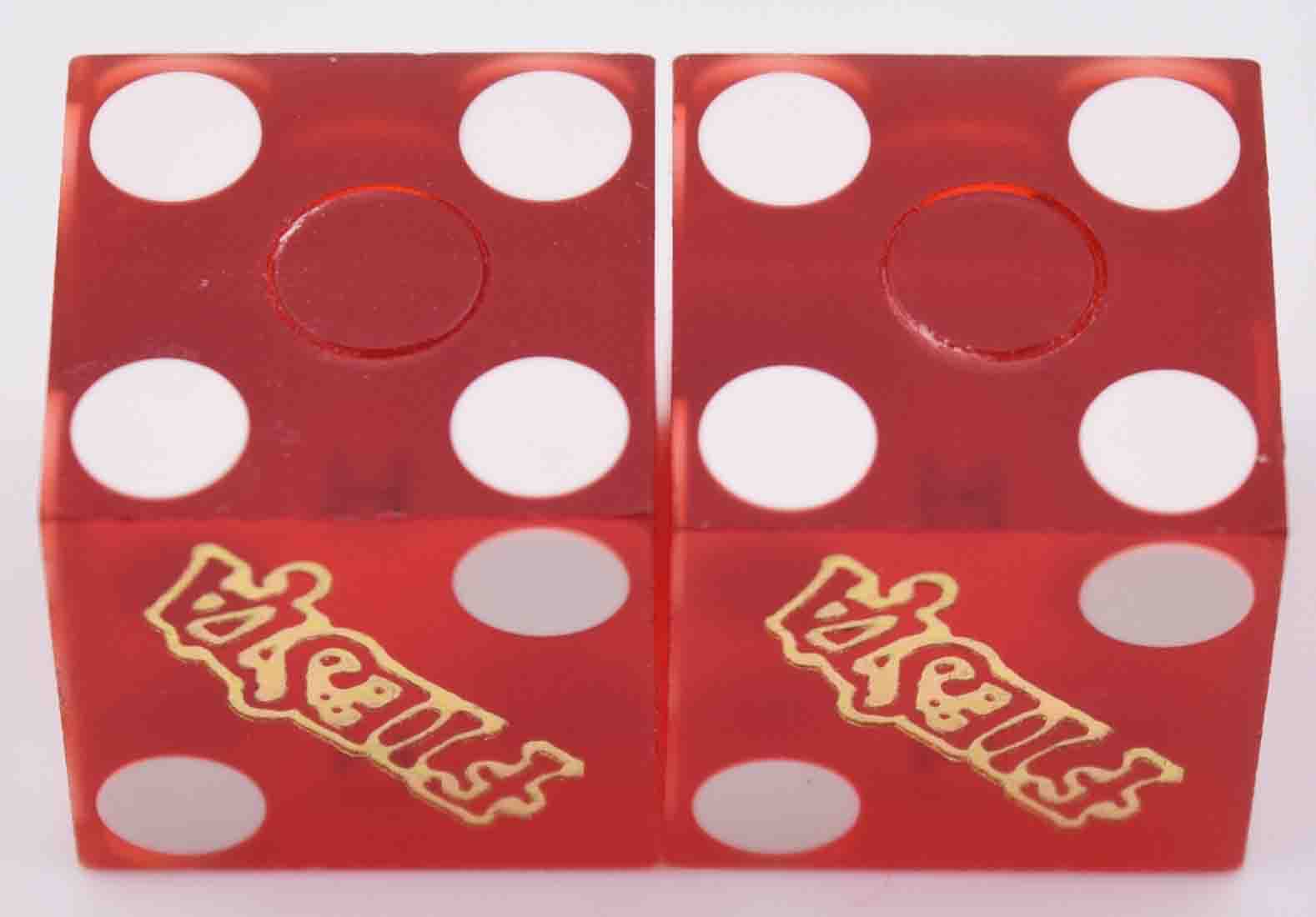 Fiesta Rancho Casino N. Las Vegas Nevada Used Red Matching Number Sanded Dice