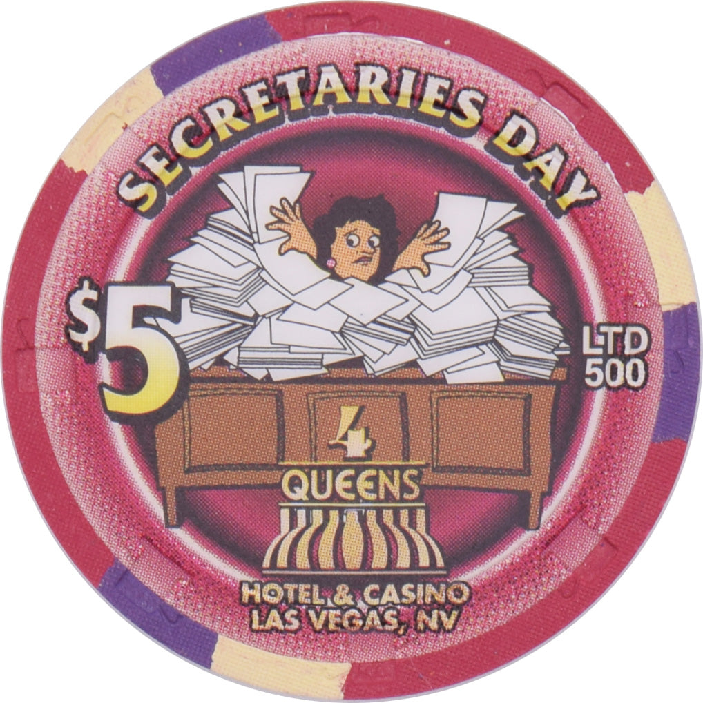 Four Queens Casino Las Vegas Nevada $5 Secretaries Day Chip 2000