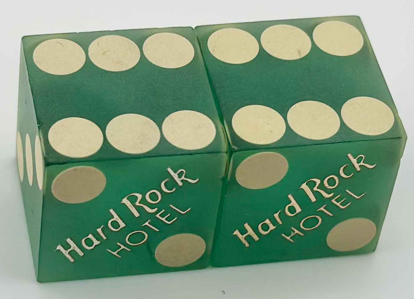 Hard Rock Used Green Casino Dice Las Vegas Nevada 1990's