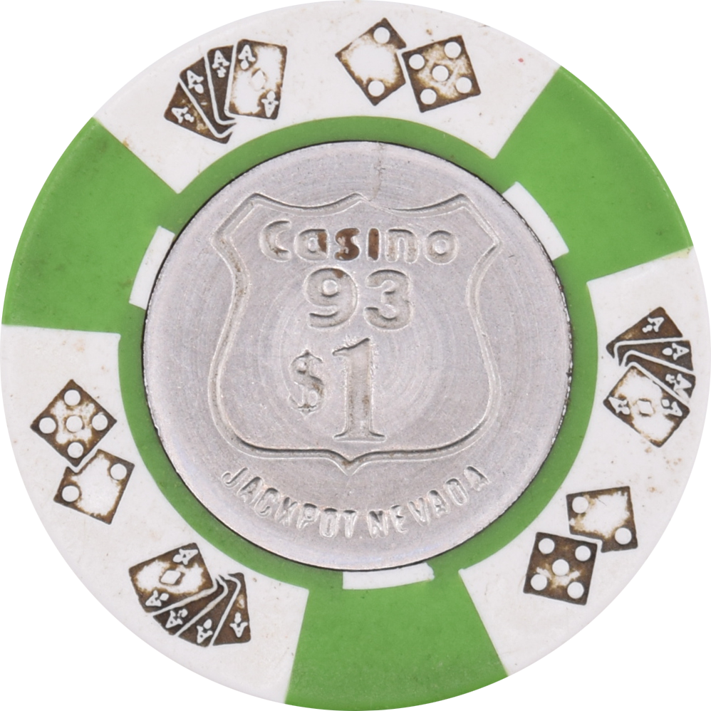 Casino 93 Jackpot Nevada $1 DieCar Chip 1970s